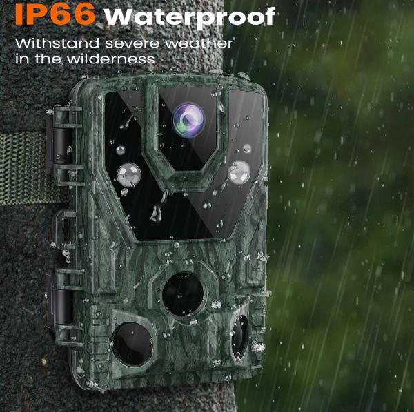 Kameras Jagdkamera 1080p 24MP IP66 Wild Trail Game Cam Infrarot Nachtsicht Outdoor Motion Aktiviert Auslöser Auslöser Scouting -Fotofallen