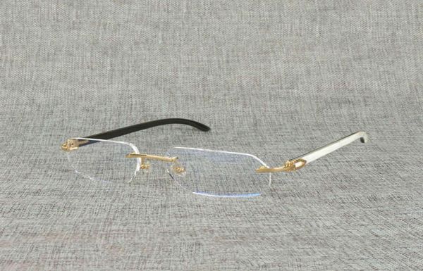 Sonnenbrille natürliches Holz Quadrat Helles Büffel Horn Übergröße zufälliger Rahmen für Männer lesen optische Oval Eye Glass6158100