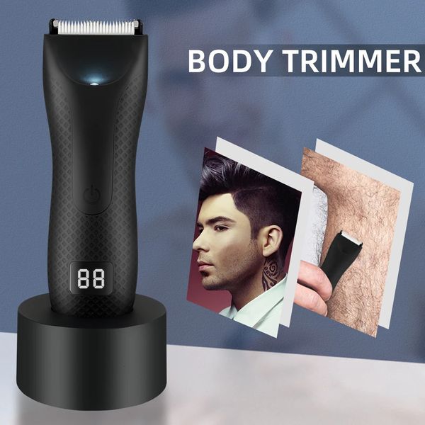 Mens Electric Groin Trimmer Pubiat Hair Trimmer Body Helfing Clipper For Men Bikini Epilator Recarregável Razor 240411