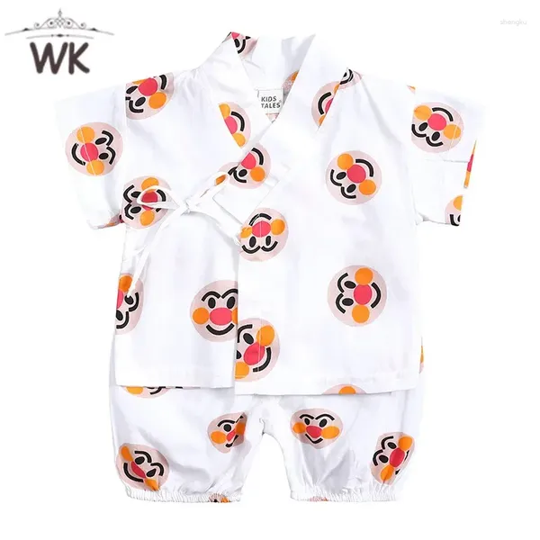 Giyim Setleri Bebek Erkekler Yaz Kısa Kollu Pijama Çocuk Kimono Pijama Pamuk Pijama Pijama Toddler Sweatwear Girls