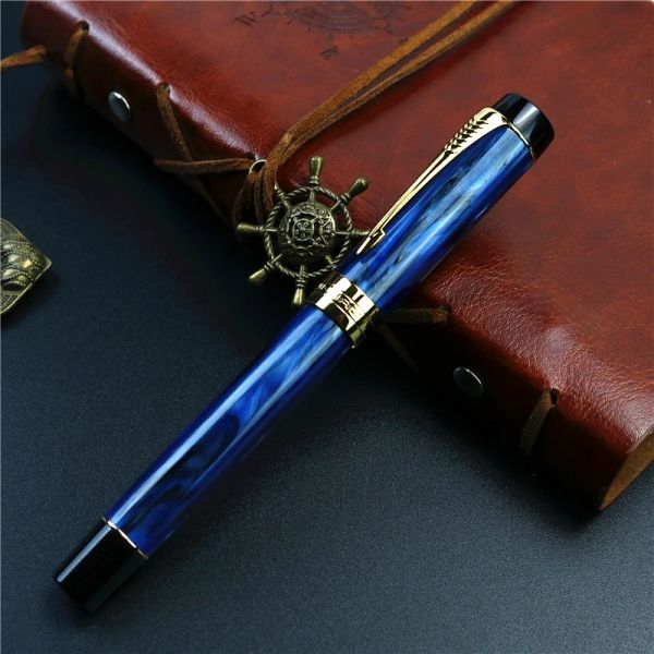 Penne Jin Hao Fontana Pen secolo 100 Galaxy Blue Ef Iridium Nuova penna senza inchiostro