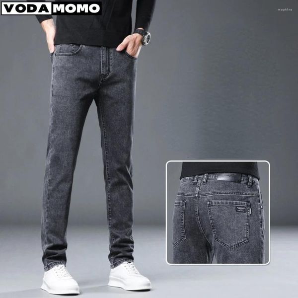 Jeans masculinos 2024 Streetwear Black Grey Joggers HAREM HAREMS Mens primavera e verão TEMPO DE LAISURA PALHAS DE DENIM Y2K