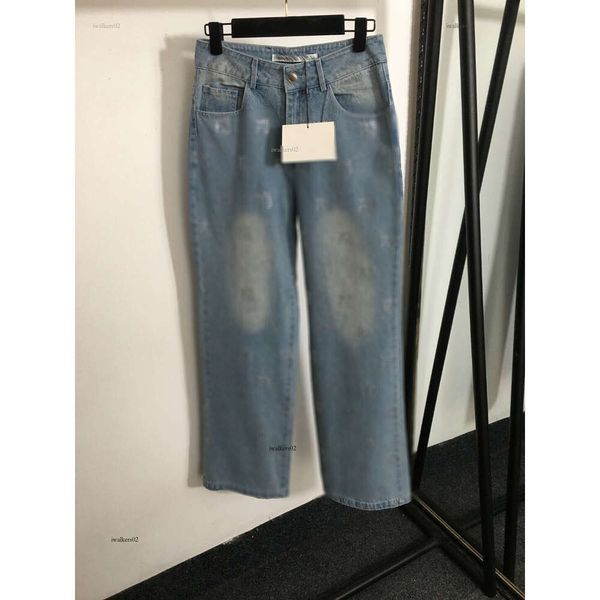 Jeans Jeans Women Jean Designer Calças Fashion Hot Drilling Letter Logo Denims calças denims de jeans reta 19 de abril