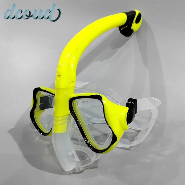 Full Face Schnorchel Maske Diving Gear Erwachsener professioneller Schnorchging -Antifoggen wasserdichte weiche Silikongläser UV -Schutzbrille 240407