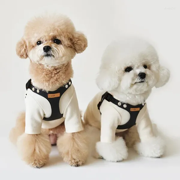 Hundekragen Ins Leder PU kleiner Brustgurt Set robuster und langlebiger Außen -Wanderleine Bichon Schnauzer Lieferungen