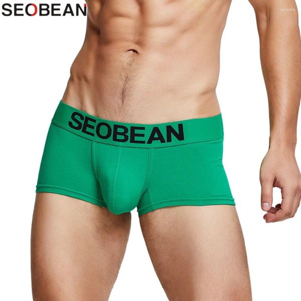 Трусы Seobean Sexy Men Boxer Boxer Solid Boxershorts хлопчатобу