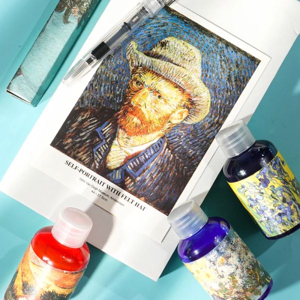 Penne Master Van Gogh Serie INCERATURA INCROPROPRITÀ, INCERA COLORE DI CARBON, CALLIGRAFIA INCERATURA, INCERA PENSIONE FONTANA 50ML/BOTCH