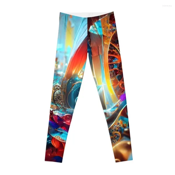 Aktive Hosen Fraktion - Abstrakte Kunst moderne künstliche Intelligenz AI Surrealismus Wanddekoration Leggings Frauen Push Up Up