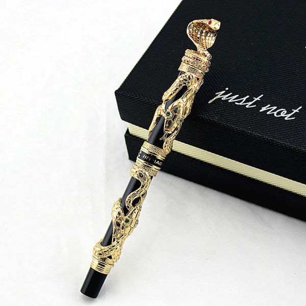 Penne di alta qualità Jinhao Metal Snake Fountain Penna Caligrafia Penna Iraurita Cobra 3D Regalo 0,5 FORNITÀ DEL NIB