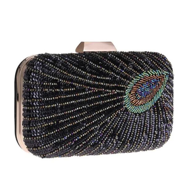 Bolsas 2022 Bling Night Bags Peacock Cheacines Wedding Dinner Cartets Mini Carteiras com Banquetes de Corrente Golagem Droga LXG50