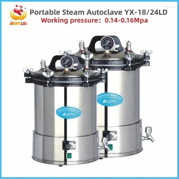 Autoclave de alta temperatura portátil 18L 24L Aço inoxidável Automático Vapor seguro esterilize