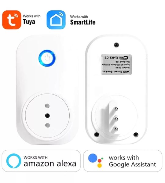 Smart Plug WiFi Socket 10a/16a con consumo di energia Monitoraggio vocale TUYA SmartLife App US AU EU UK SWIT JP ITA