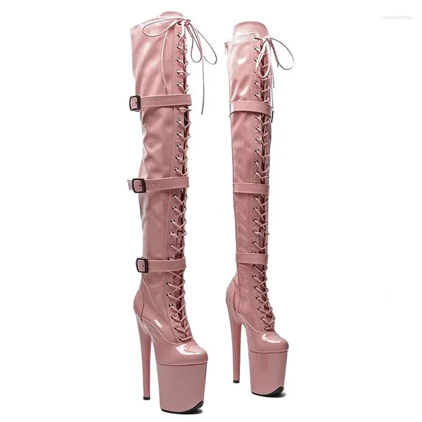 Sapatos de dança Moda Mulheres 20cm/8inChes PU Plataforma superior Plataforma Sexy High Heels Boots Pólo 458