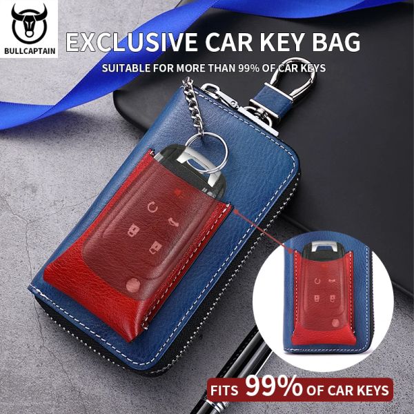 Wallets Bullcaptain masculino de couro genuíno Caso -chave novo Case do carro CLIP CLIP DE CAIXA DE CATERIA MENINA MINI PRÁTICA PRÁTICA CHIPP