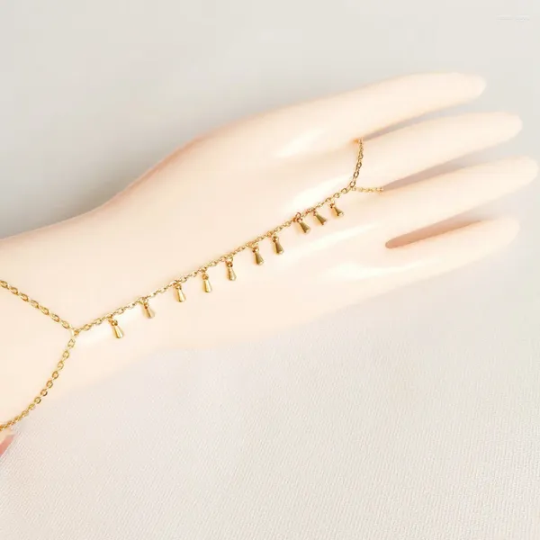 Braccialetti di fascino arrivare con le dita in acciaio inossidabile acconciata ad anello bracciale oro per donne e ragazze adolescenti