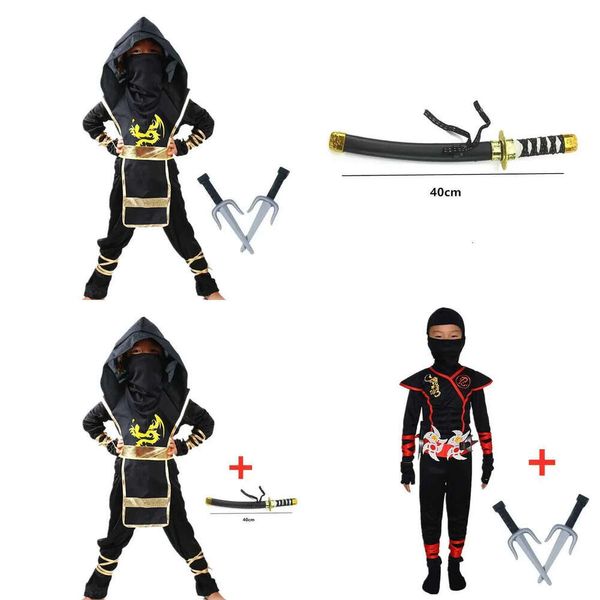 Tema de fantasia crianças crianças negras Cosplay Halloween Anime japonês vem meninos garotas ninja maus