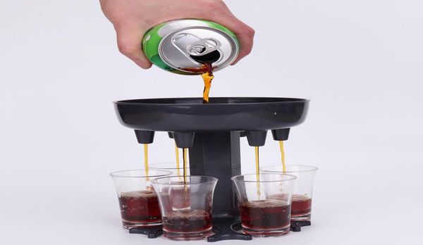 6 S Cam Dispenser Tutucu Bar Aracı Taşıyıcı Caddy Likör Parti İçme Oyunları Kokteyl Şarap Bira Hızlı Doldurma1187876