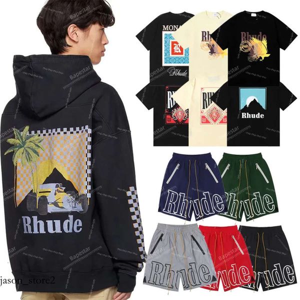 Дизайнер с капюшоном T Roomts Mens Shorts Женщины графические толстые толчки майки