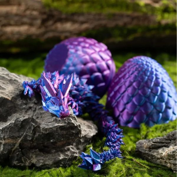 Aquários 3D Impresso Gem Dragon Crystal Dragon Egg Rotatável