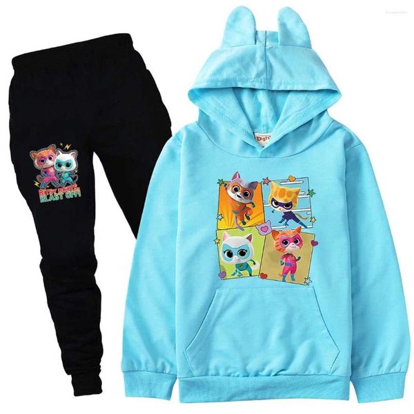 Roupas Conjuntos 2024 Autumn Game Superkitties Hoodie Kids Hooded Sorto