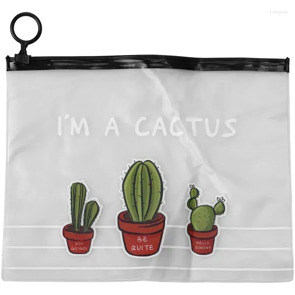 Cactus Pvc Cencil Case Cult Tick Прозрачный водонепроницаемый мешочек с ручкой Kawaii канцелярские товары скраб большой емкости сумка для хранения