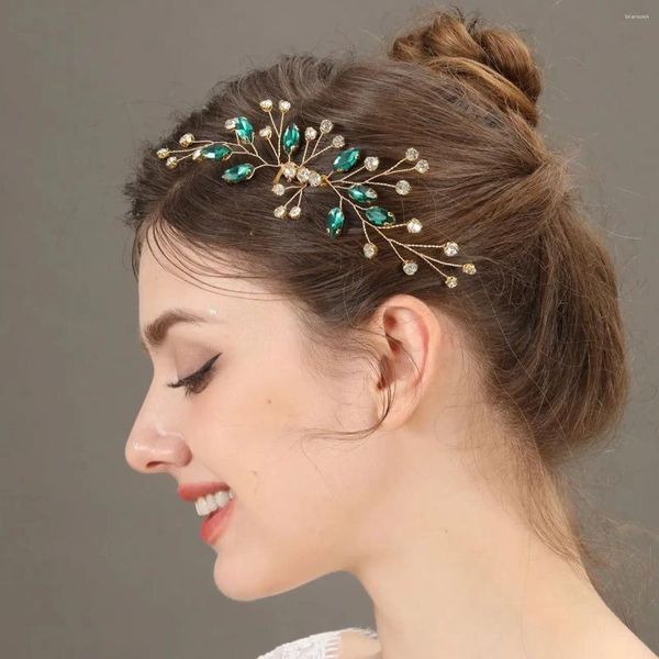 Clip per capelli Ladies Rhinestone Brides Comb Tiara Wedding Accessori Fashi