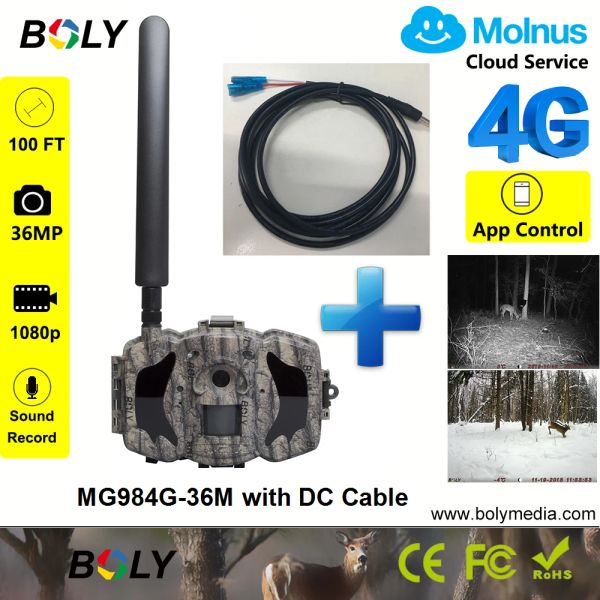 Telecamere fotocamera da caccia 4g visione notturna del bolyguard nessuna luce bagliore 940 nm trappole fotografica a infrarossi più una fotocamera cellulare cavo cc LTE