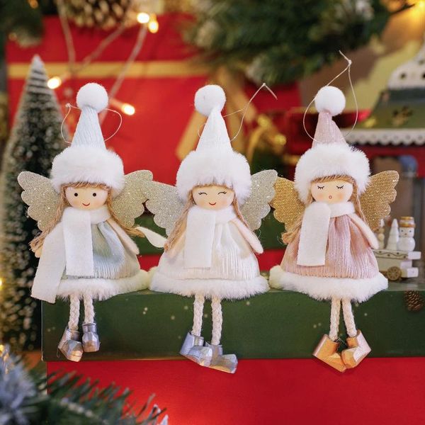 Weihnachtsdekorationen 1PCS Angel Plüsch Puppenanhänger Baum Ornament Dekoration für Home Weihnachtsgeschenke Noel Navidad 20244