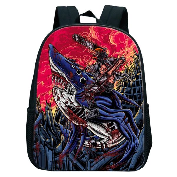 Borse catasaw man child schoolbag harajuku anime girls borsetta giapponese fumetto12 pollici cartelli cartoon motosedini chainsaw man kidpack