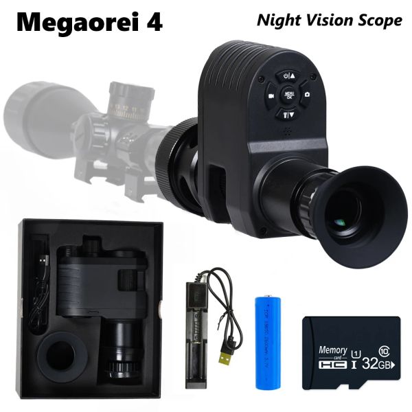 Câmeras megaorei4 Digital Night Vision Scope Hunting Camera HD 1080p Video Recording Infravery Night Vision Device para Riflescope