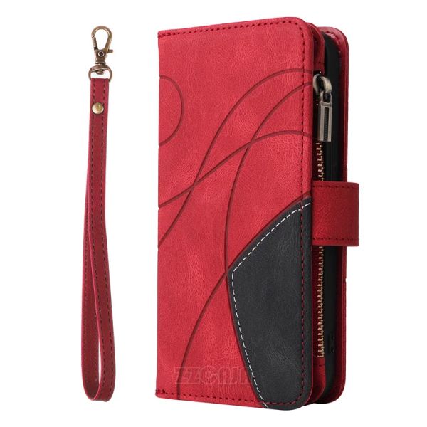 Wallets Zipper Wallet for Oppo A93 A73 A53s A33 A92s A72 A52 A32 A9 A5 2020 A16 A15s A12 A11 A7 A5s Case Flip Leather Phone Cover