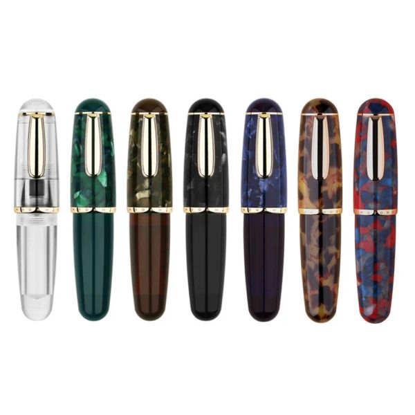 Ручки Majohn Q1 мини -дерево/акрил прозрачный Pocketsize Eyedropper Fountain Pen Iridium ef/f/M nib Portable Pen Perse Persist Набор