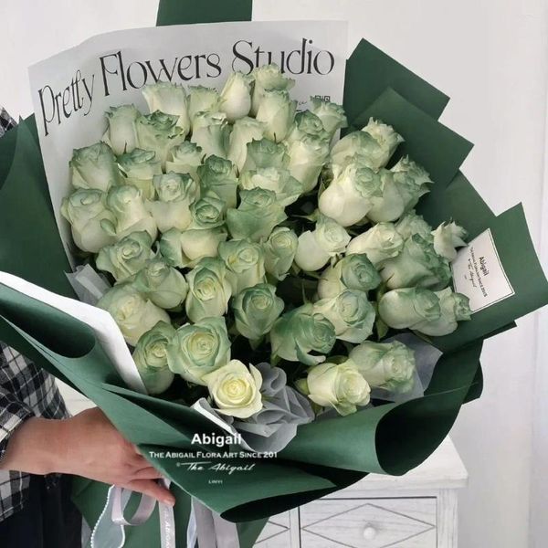 Декоративные цветы Винтажная шотландская зеленая роза - цветок молодости Идеальный подарок на день рождения Дня святого Валентина выпускники и близких