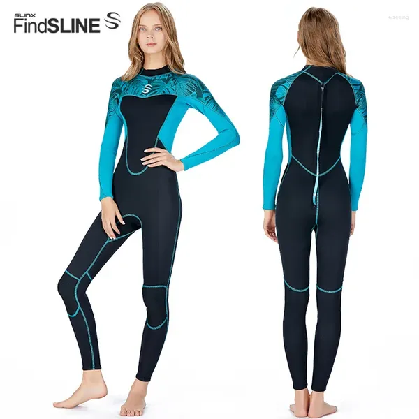 Kadın Mayo Kadın Tam Bodysuit Wetsuit 2mm Dalış Takımı Esnek Yüzme Sörf Şnorkelli Yüzme Kayak Spor Giyim Islak Ekipman