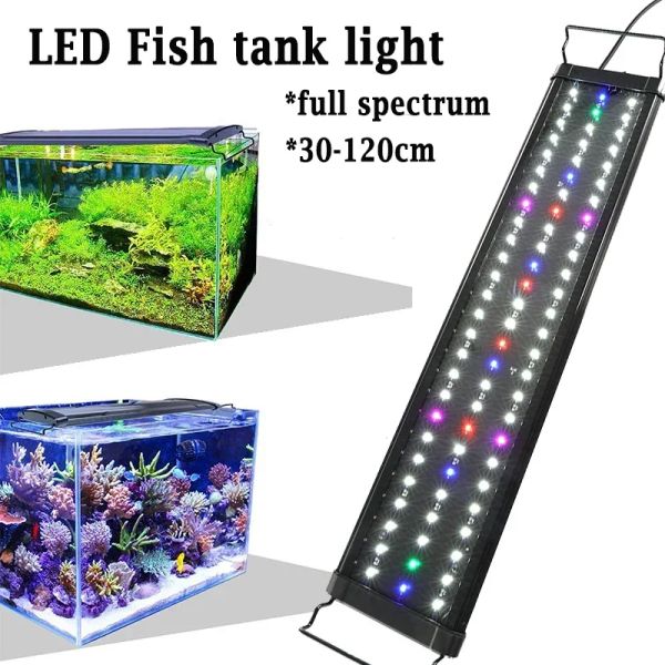 Aquarien 30120 cm LED -Aquariumbeleuchtung Lampe Multicolor -Spektrum -Fischtank Wasserpflanze Marine Anbau LED -Aquariumbeleuchtung Lampe