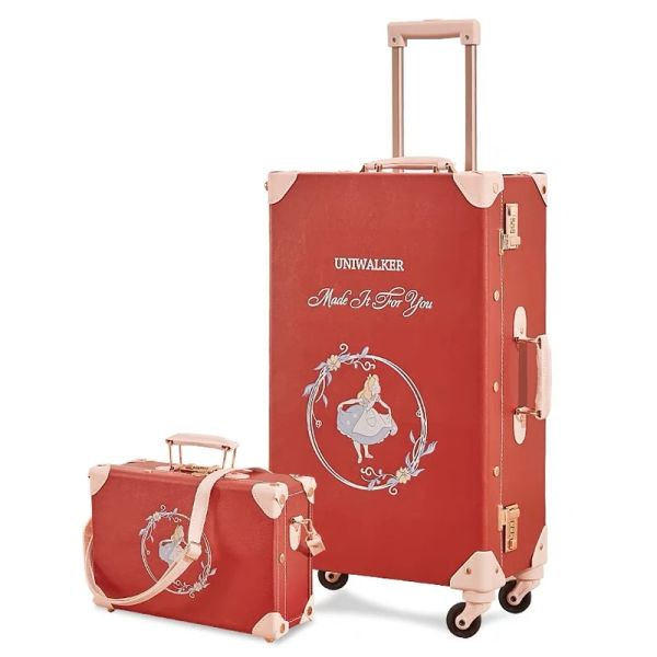 Set caldi! Nuova valigia da viaggio per la pelle in pelle per PU vintage, 20 