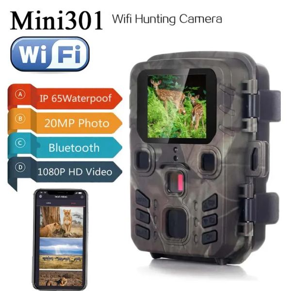 Telecamere per esterni WiFi Hunting Camera Control Camera Controllo Camera Wireless Bluetooth 24MP 1296P Night Vision Motion Traps Traps Foto