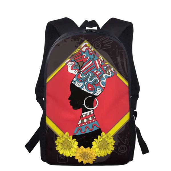 Bags Arte Negra Arte Afro -Americana Mulheres Printing School Backpack Bookbag Girl Afro For Childre