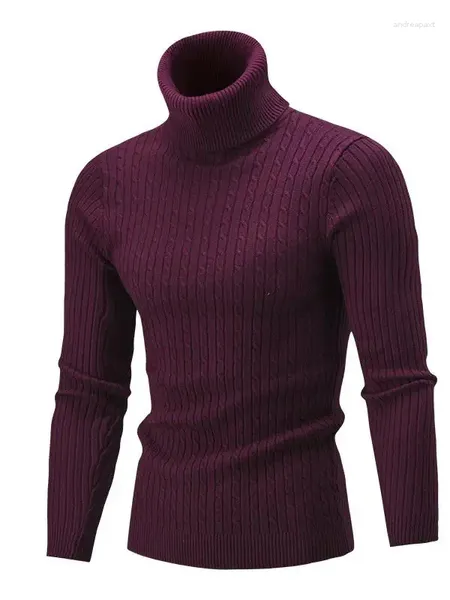 Blusas masculinas outono/inverno 2024 colarinho de colarinho de colarinho de colarinho sólido torções fritas suéter base malha longa de manga comprida homens