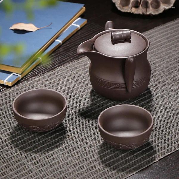 Set di stoffetti Set di tè comprende 1 Pento 2 tazze di alta qualità Gaiwan Bellissimo e facile bollitore per teiera con scatola regalo