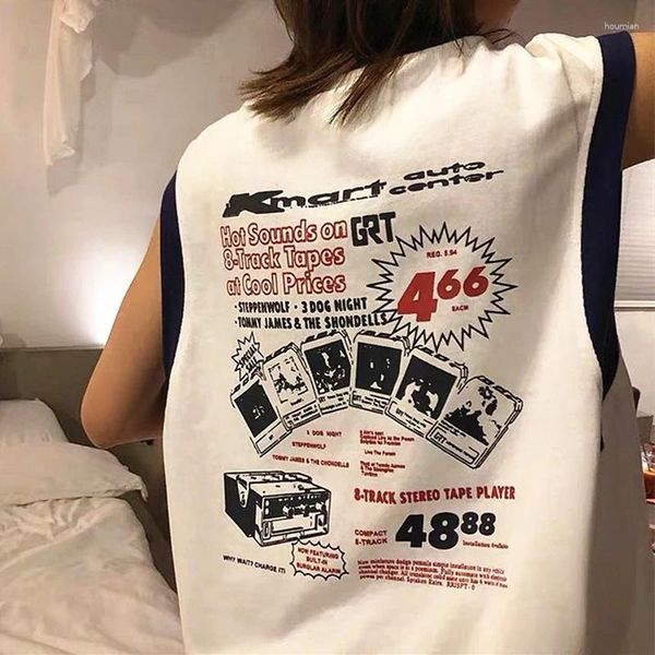 Magliette da donna American retro retrò donna estate oversize oversize sciolte t-shirt-shirt girl basketball tops cool