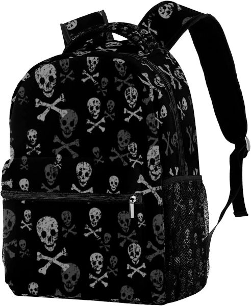 Mochilas Backpull e Bones Mochilas Meninas Meninas Bag de Livro Viagem Caminhando Camping Daypack