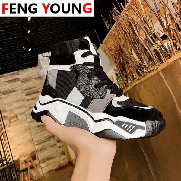 Fitness Shoes Women Winter High Top Fashion Ladies Basket Trainers Sports Sports Leather Casual Chunky Sneakys Plataforms Woman 2024