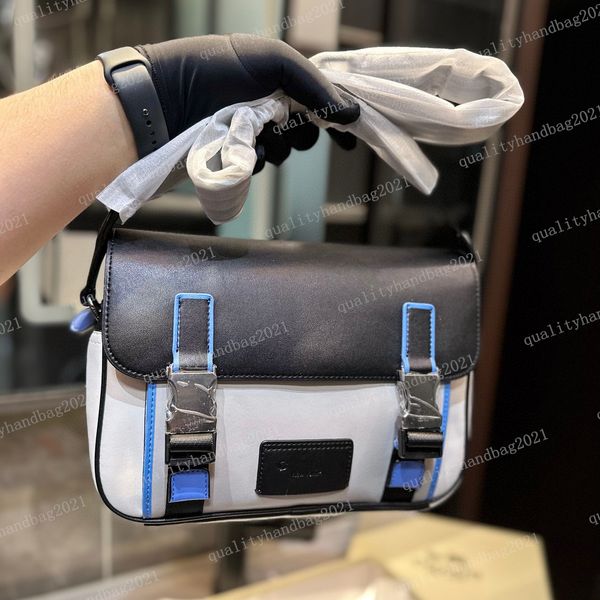 Série de faixas masculinas bloqueio de cores Bolsa Crossbody Designer de luxo Bag ao ar livre bolsa esportiva de alta qualidade bolsa móvel bolsa móvel carteira lr