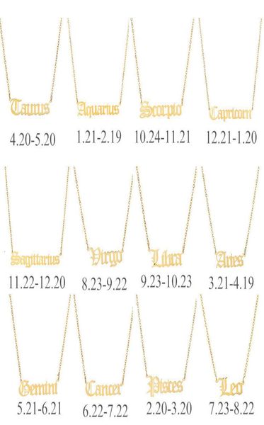 Scorpione Leo Capricorn Aquarius Necklace Zodiac Bilancia Taurus Vergo Gemini Sagittario Pesci Aries Cancer8492429