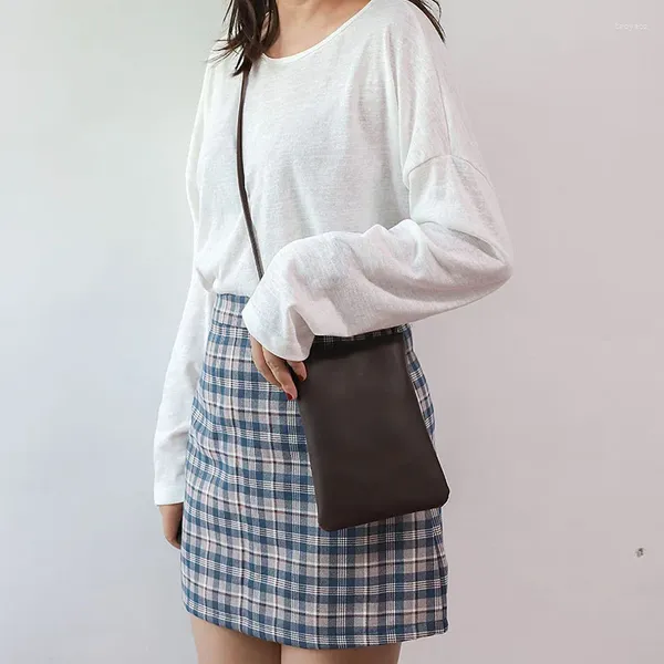 Culcante retrò Hong Kong in stile chic mori mini mini borse selvatico coreano piccolo studente in pelle morbida fresca giapponese inserisci
