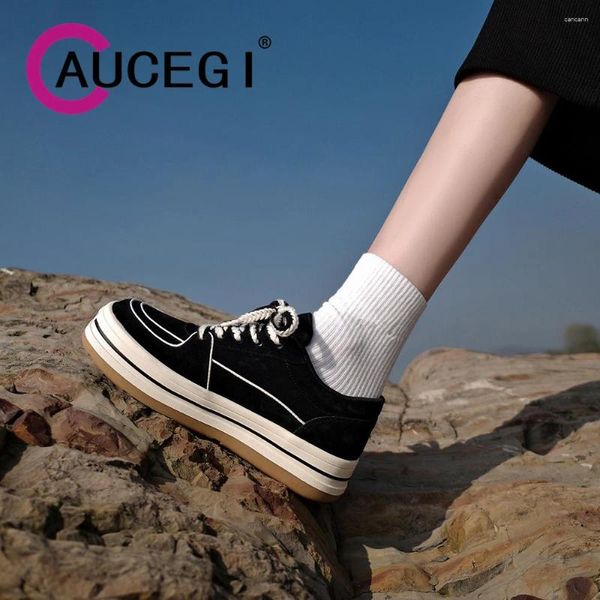 Повседневные туфли Aucegi Classic Style Flats толстые подошвы кроссовые кроссовки женщины корова замше