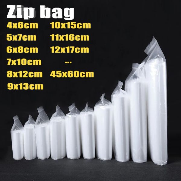 Bolsas grossas de ziplock ziplock grosso de ziplock ziplock de plástico pacote de alimentos para pacote de vácuo Bolsa de armazenamento de jóias reclosáveis para embalagem de jóias poli zip