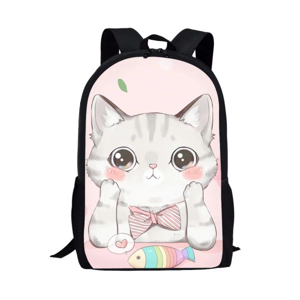 Sacchetti adorabili borse per la scuola rosa gatto donna da donna cartone animato stampare zaino casual bambini largecapacity adolescenti ragazze simpatiche borse da scuola