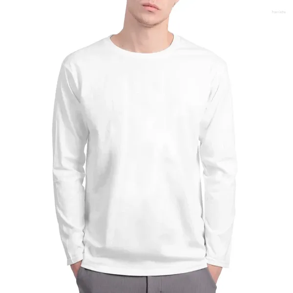 Herrenanzüge B2597 Marke Baumwolle Langarm T-Shirts reine Farbe Männer T-Shirt O-Neck Man T-Shirt Top-T-Shirts für männliche Kleidung